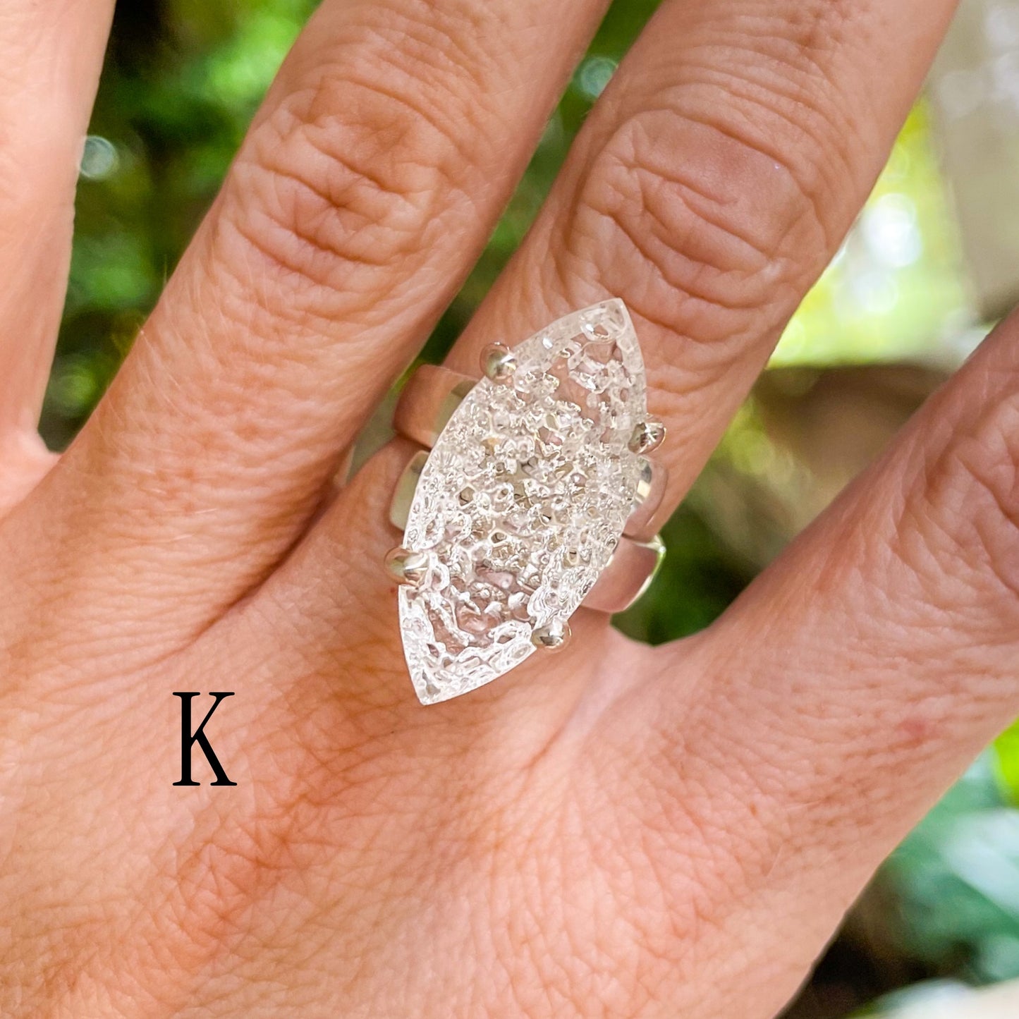 Clear Quartz Special Cut Prong Rings - Solid Sterling Silver