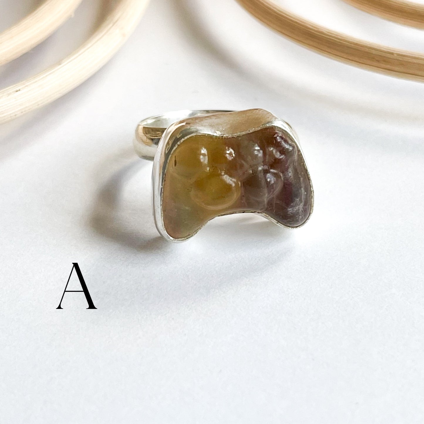 Fluorite Gaming Controller Ring - Solid Sterling Silver