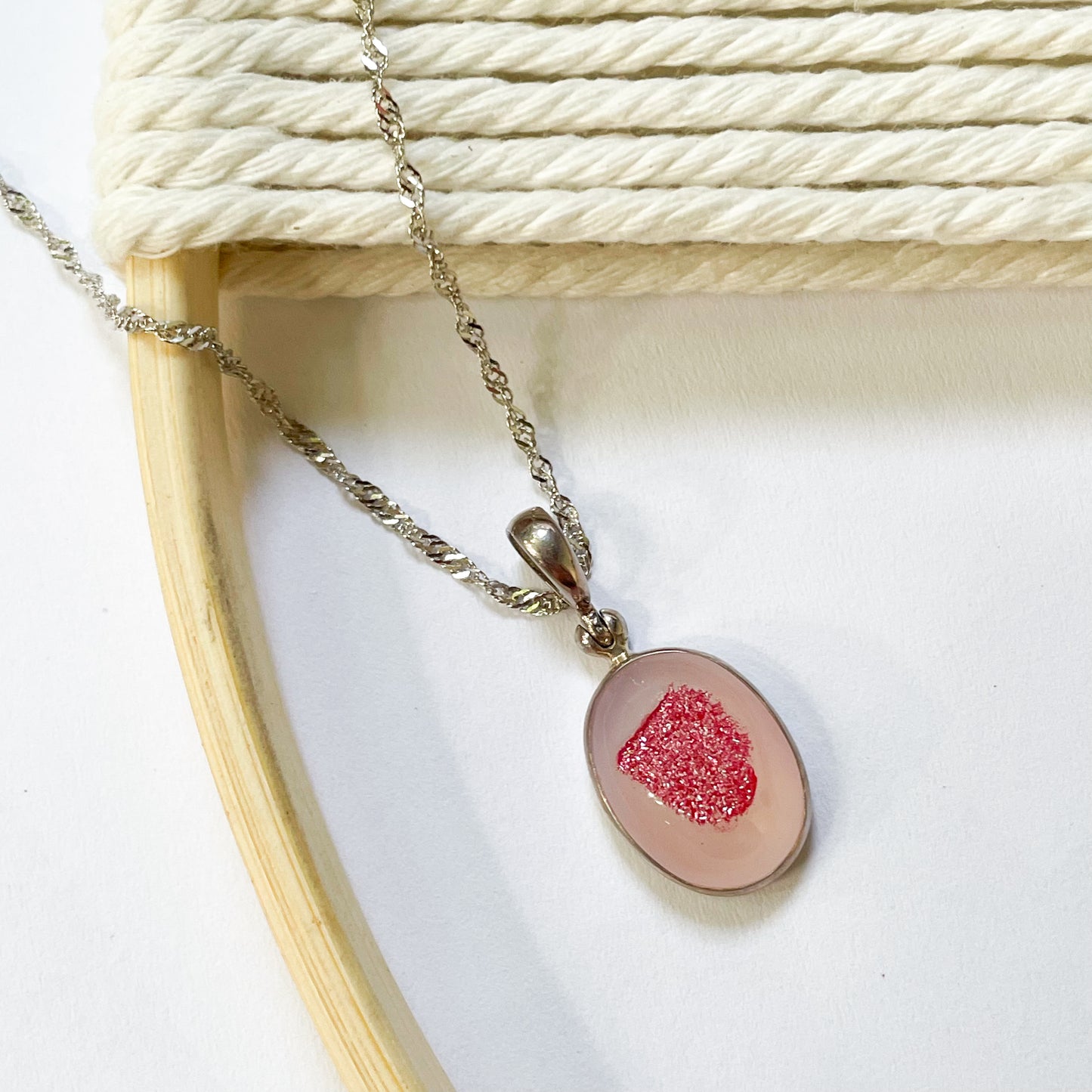 Dainty Pink Druzy Pendant - Starborn