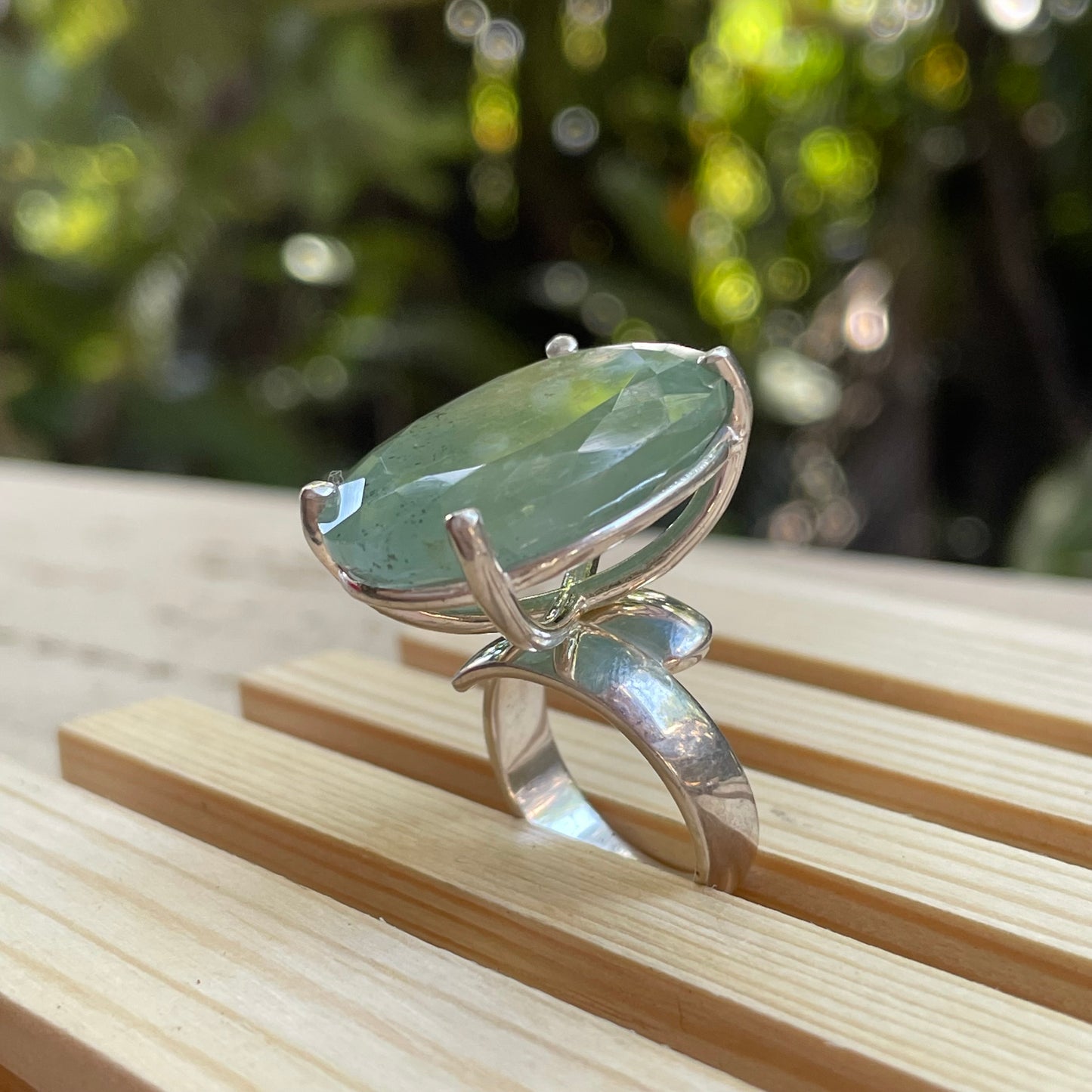 Fluorite Prong Rings - Solid Sterling Silver