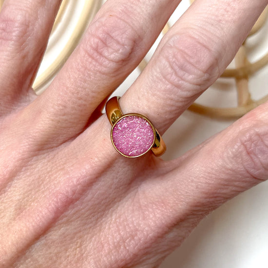 Neon Druzy Polka Dot Ring - Achemia