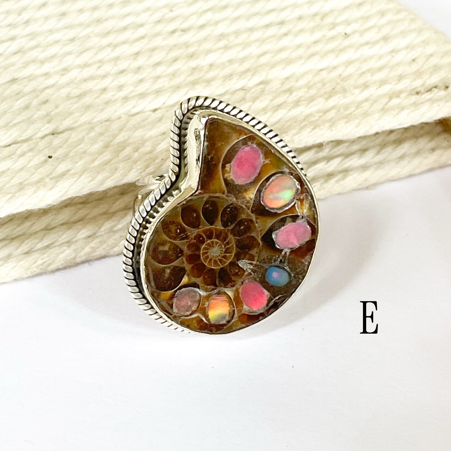 Galaxy Inlay Nautilus Shell Ring & Pendants - Solid Sterling Silver