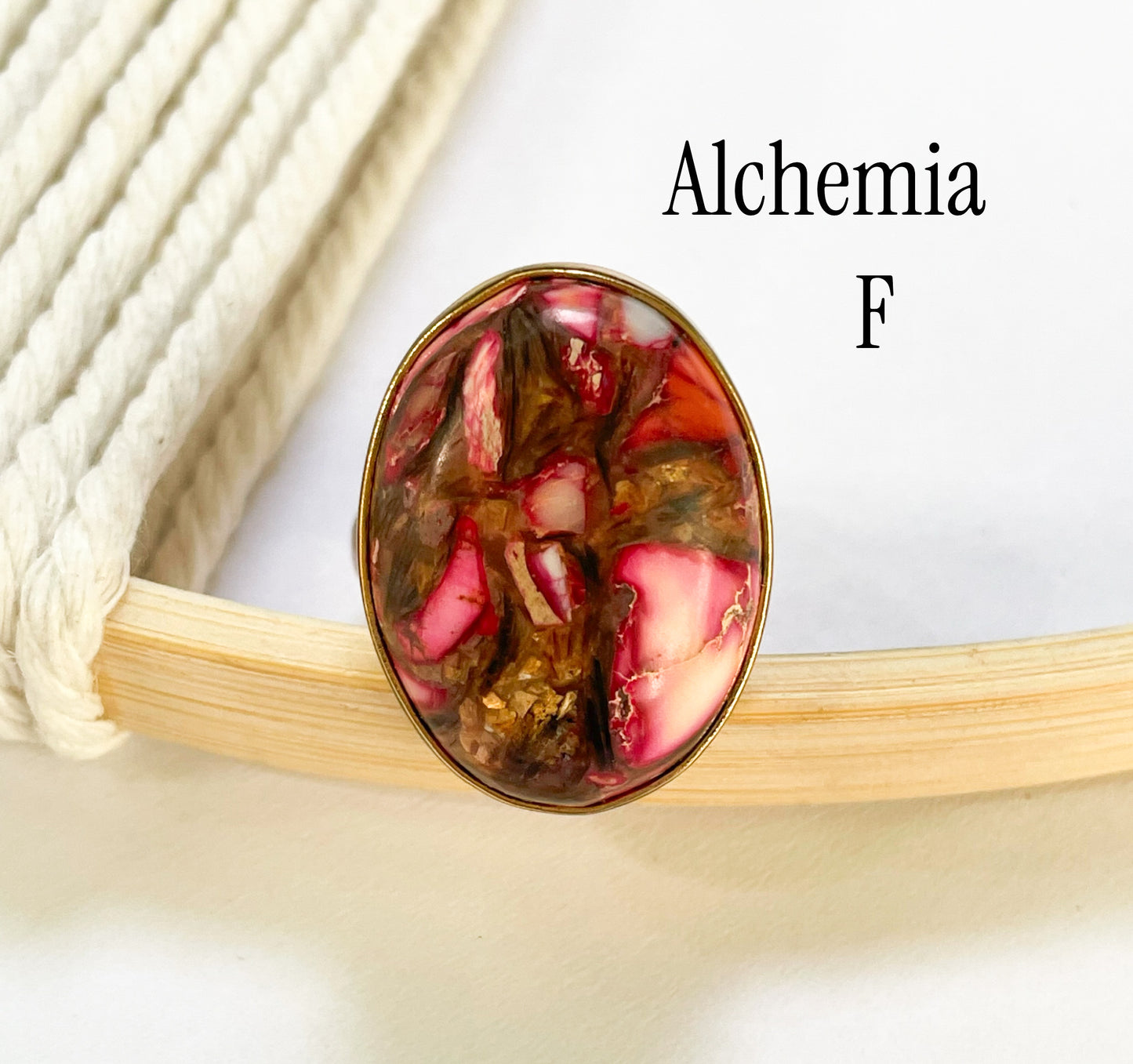 Vibrant Jasper Matrix Ring Mix - Both Metals