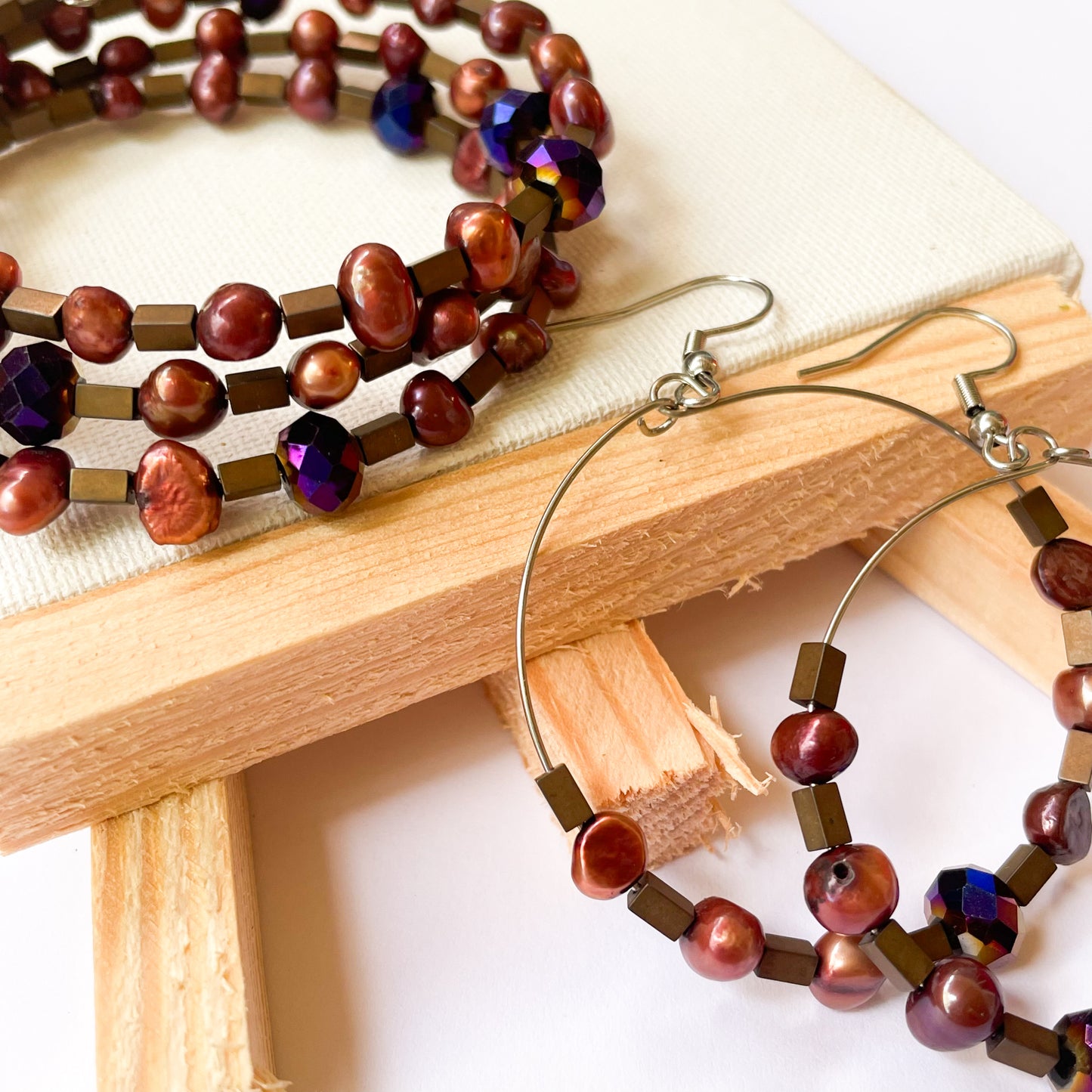 Boho Earrings & Bracelet Wrap Set