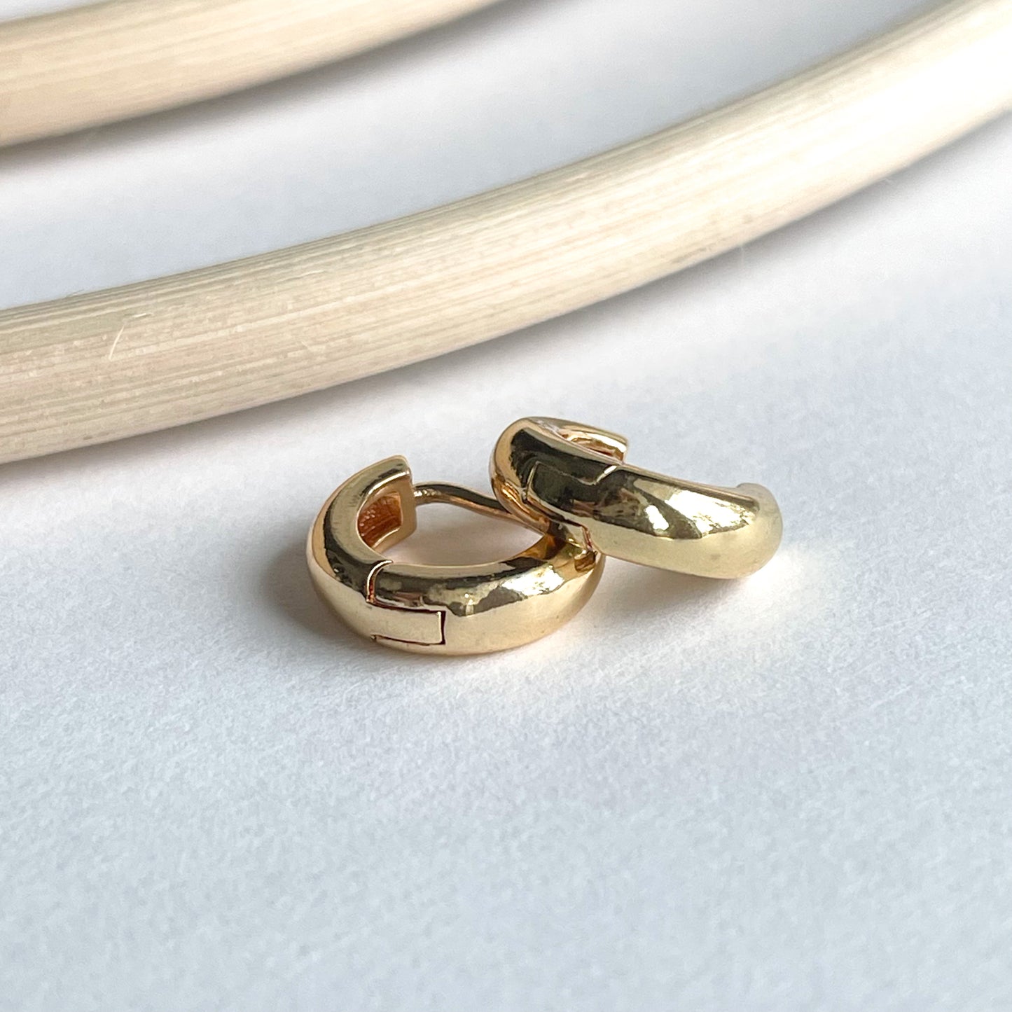 Solid Dainty Huggies - 18k Gold Filled