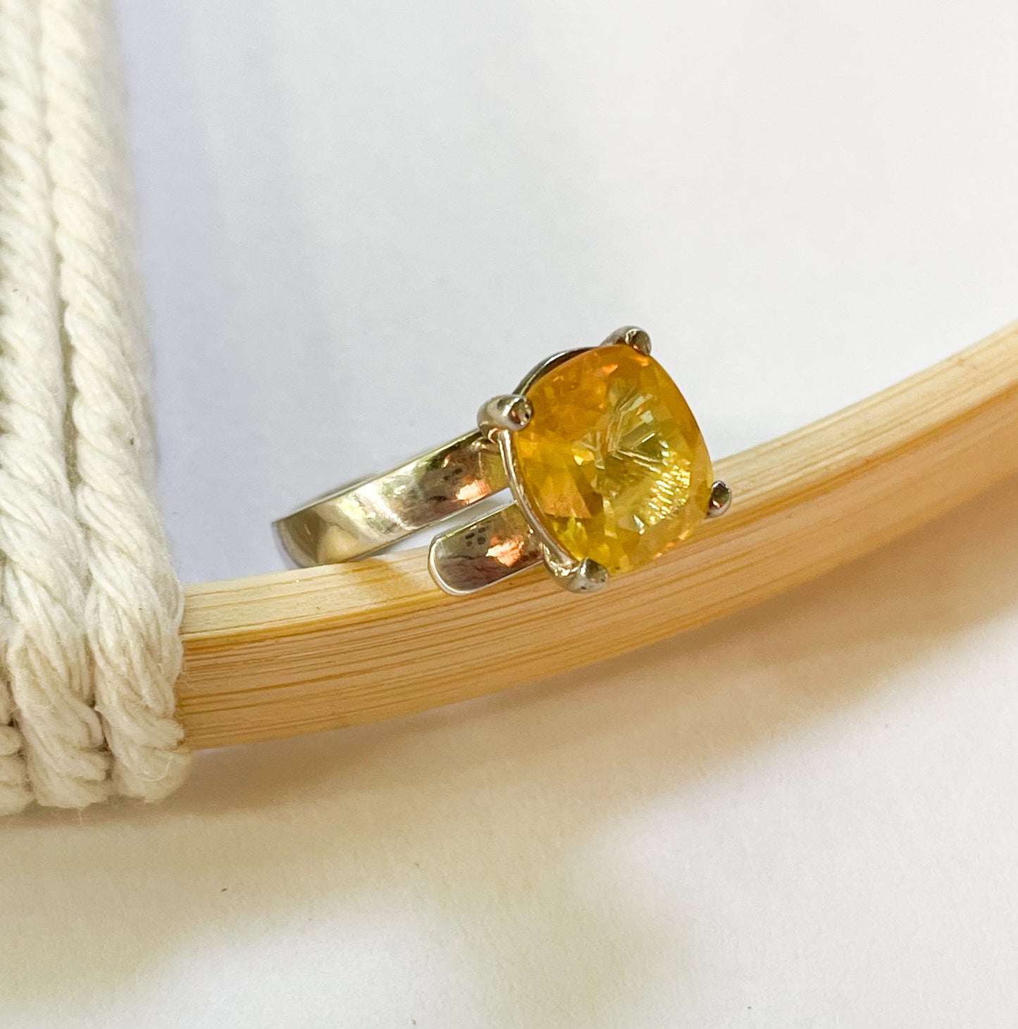 New Natural Sapphire Mix Prong Ring - Solid Sterling Silver