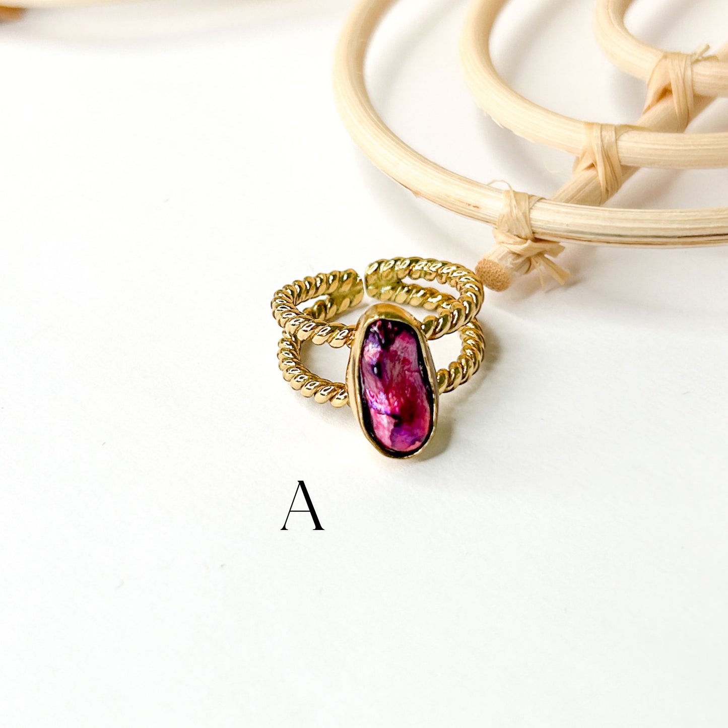 Mabe Pearl Twist Cuff Ring - Alchemia