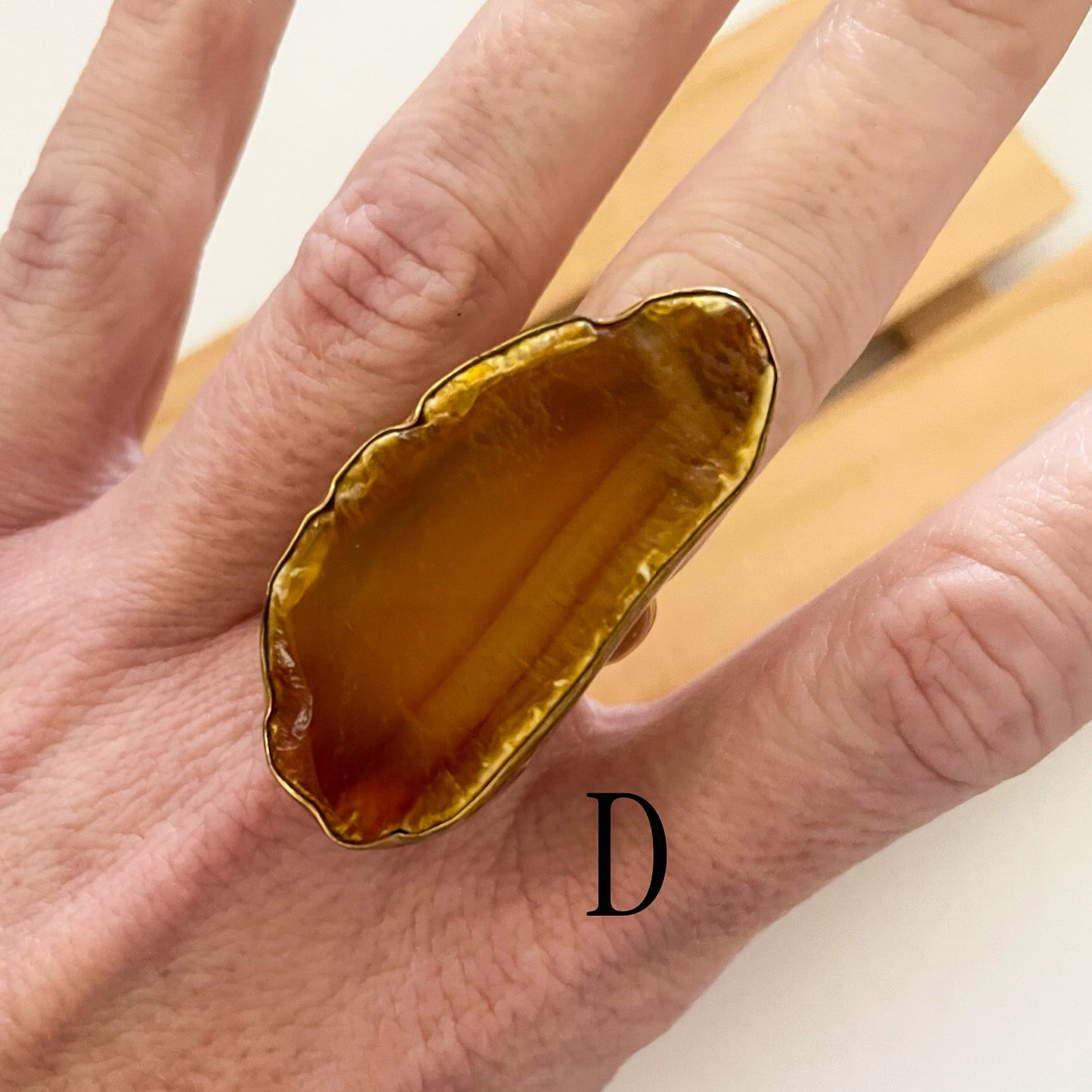 Pink or Brown Statement Agate Rings - Alchemia