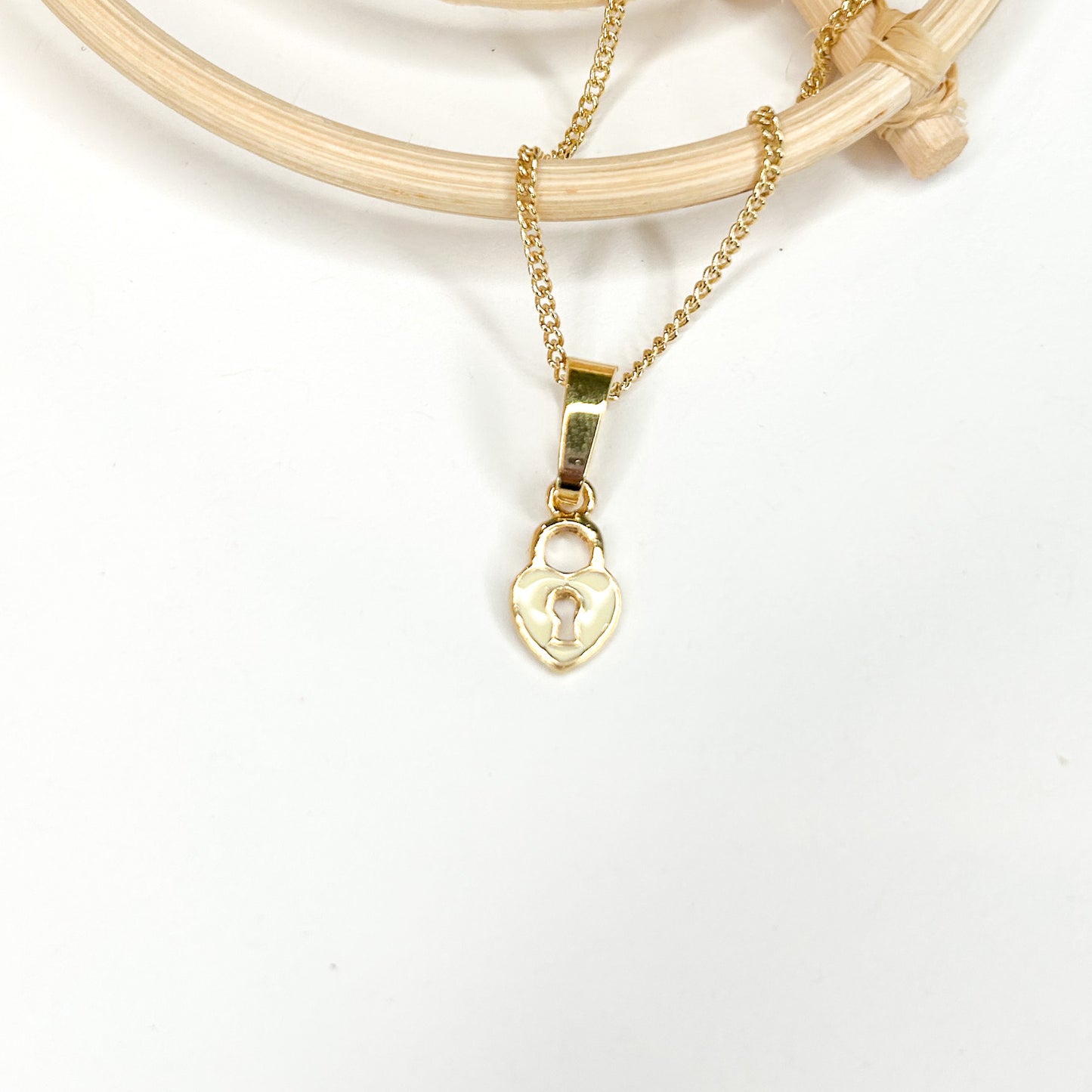 Heart Lock Pendant - 18K Gold Filled