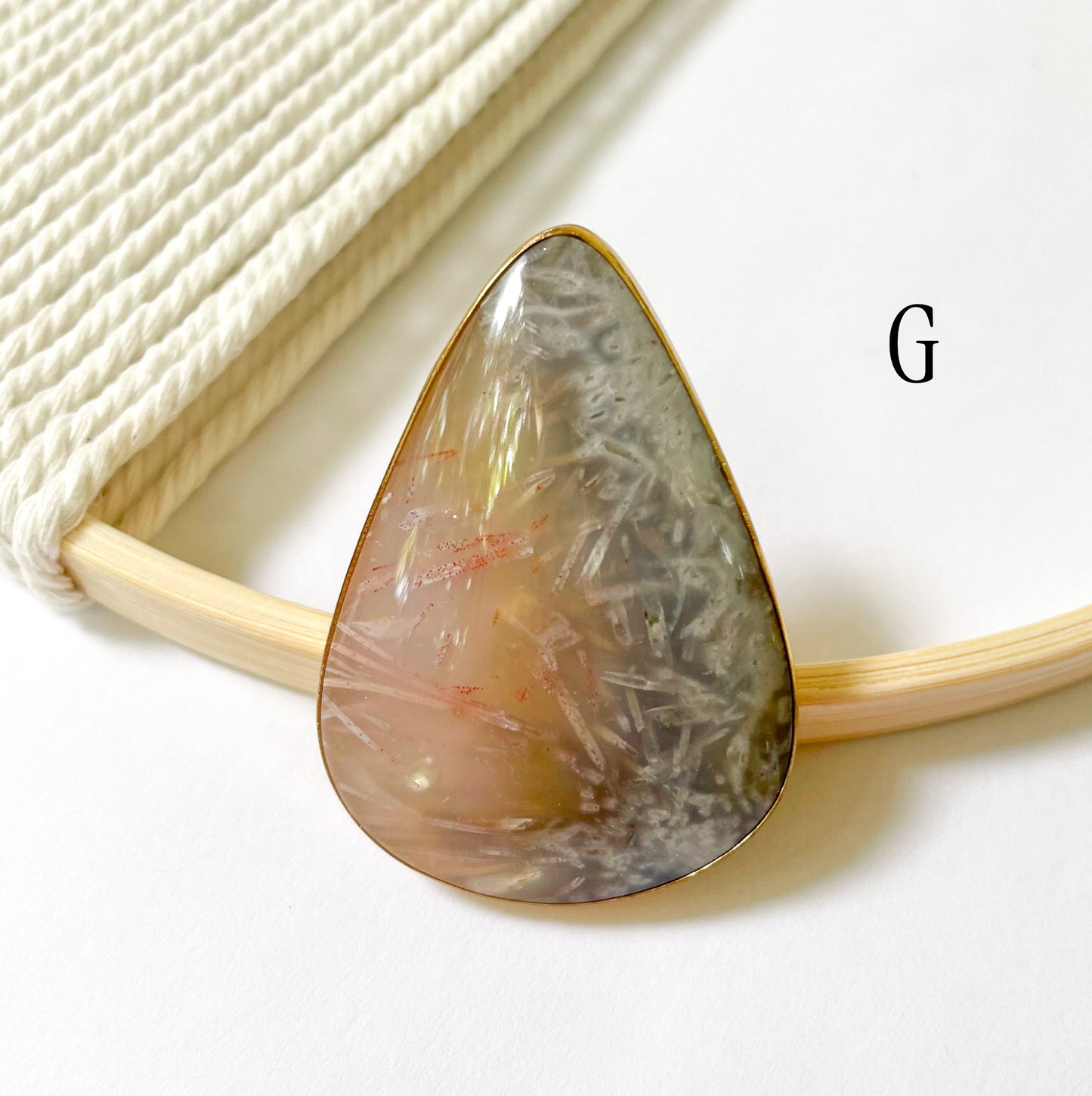 Sagenite Plume Agate Ring - Alchemia Gold