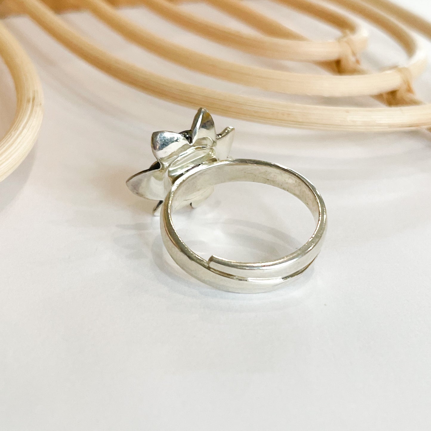 Amethyst Flower Ring - Solid Sterling Silver