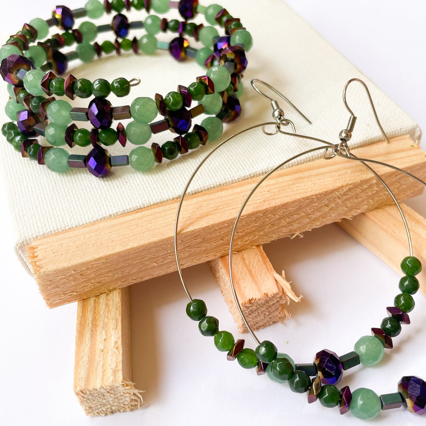 Green Spring Bracelet & Earring Set