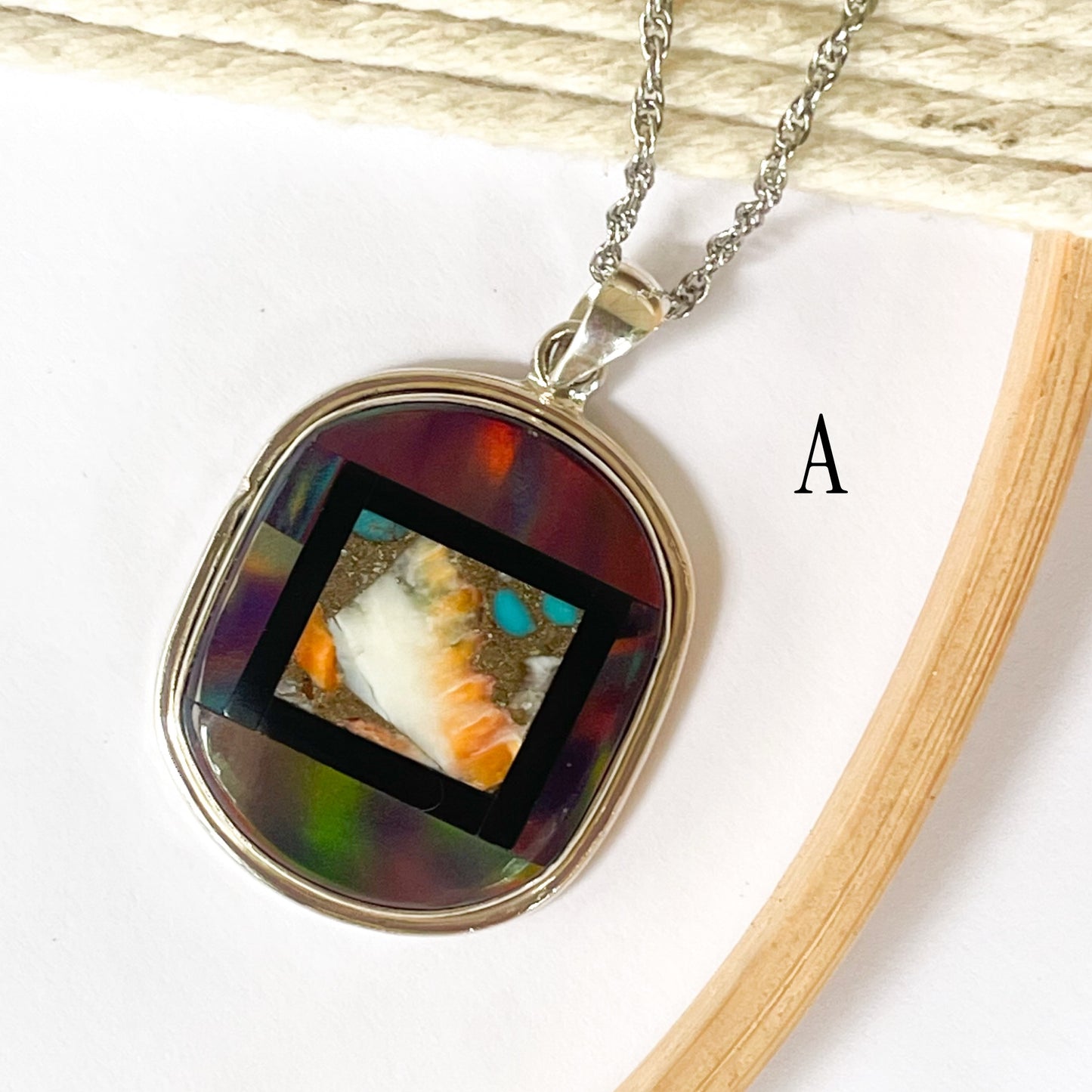 Opal inlay Rings & Pendants - Solid Sterling Silver