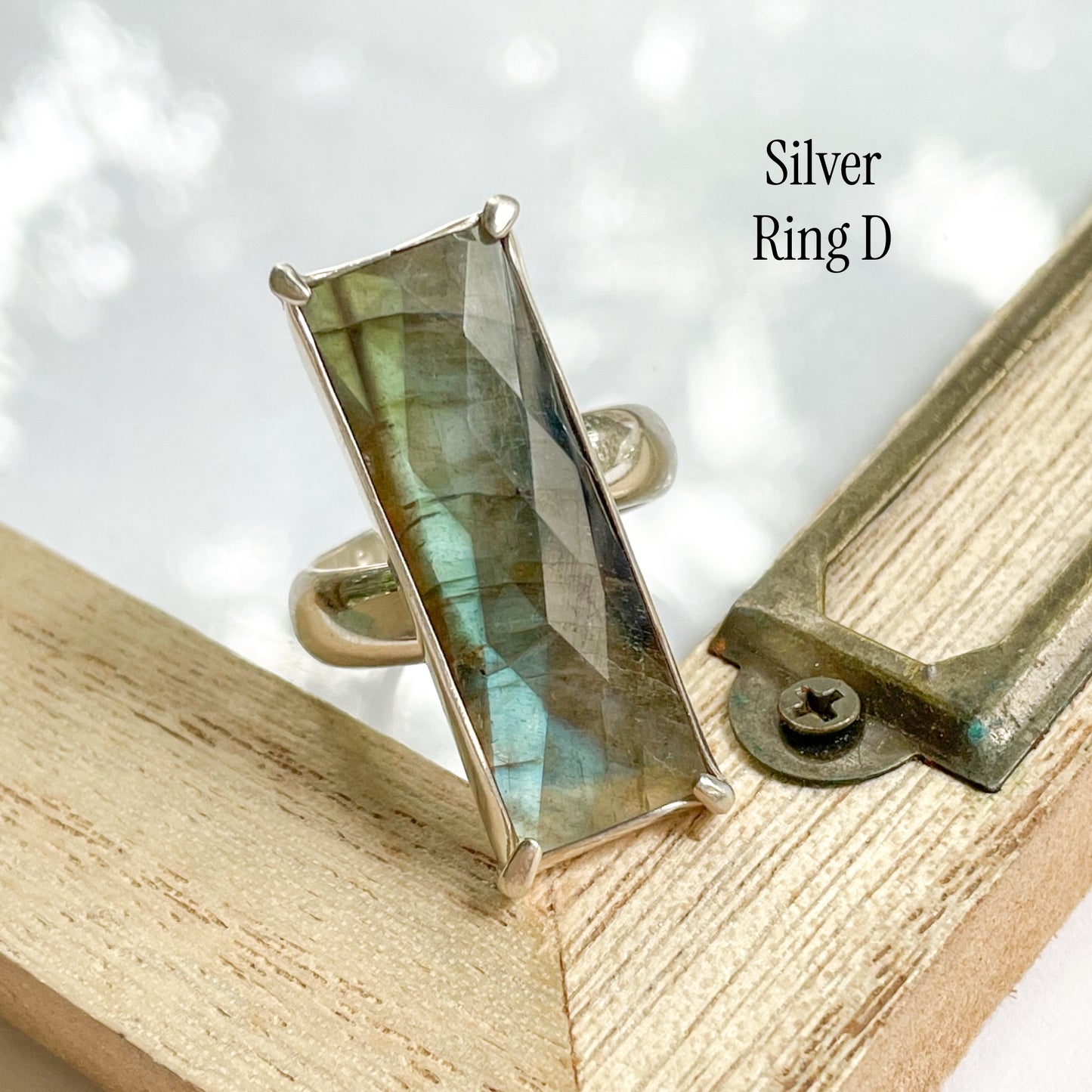 Labradorite Slim Bezel Prong Collection - Both Metals