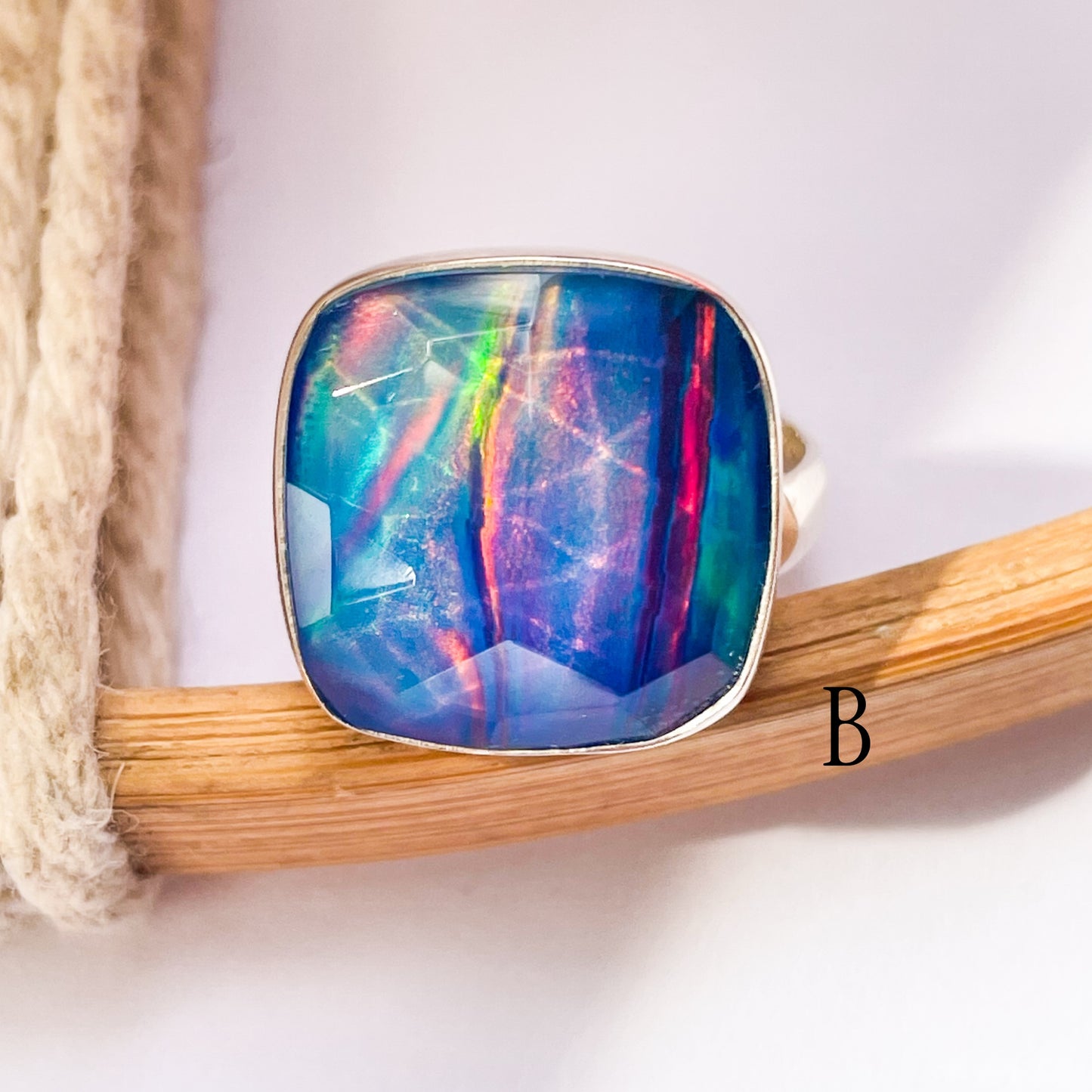 Aurora Mystical Galaxy Opal Doublet Ring - SSS