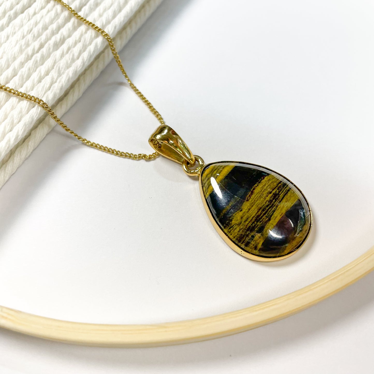 Yellow Tiger Eye Pendant - Alchemia Gold
