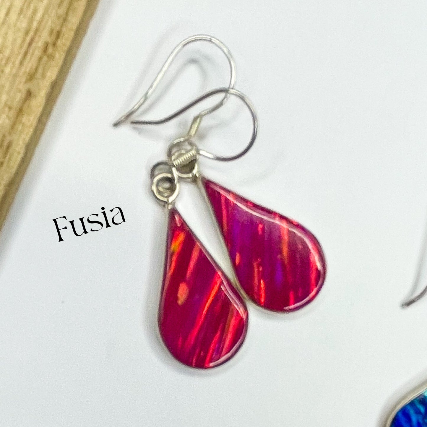 Teardrop Opal Dangle Earrings - SSS