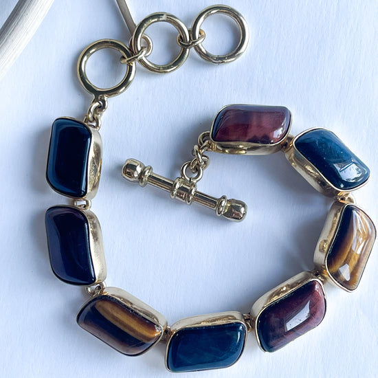 Multi-Color Tiger Eye Bracelet - Alchemia Gold