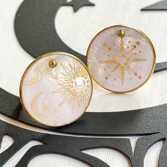 Mother of Pearl Sun Moon Ring - Alchemia Gold