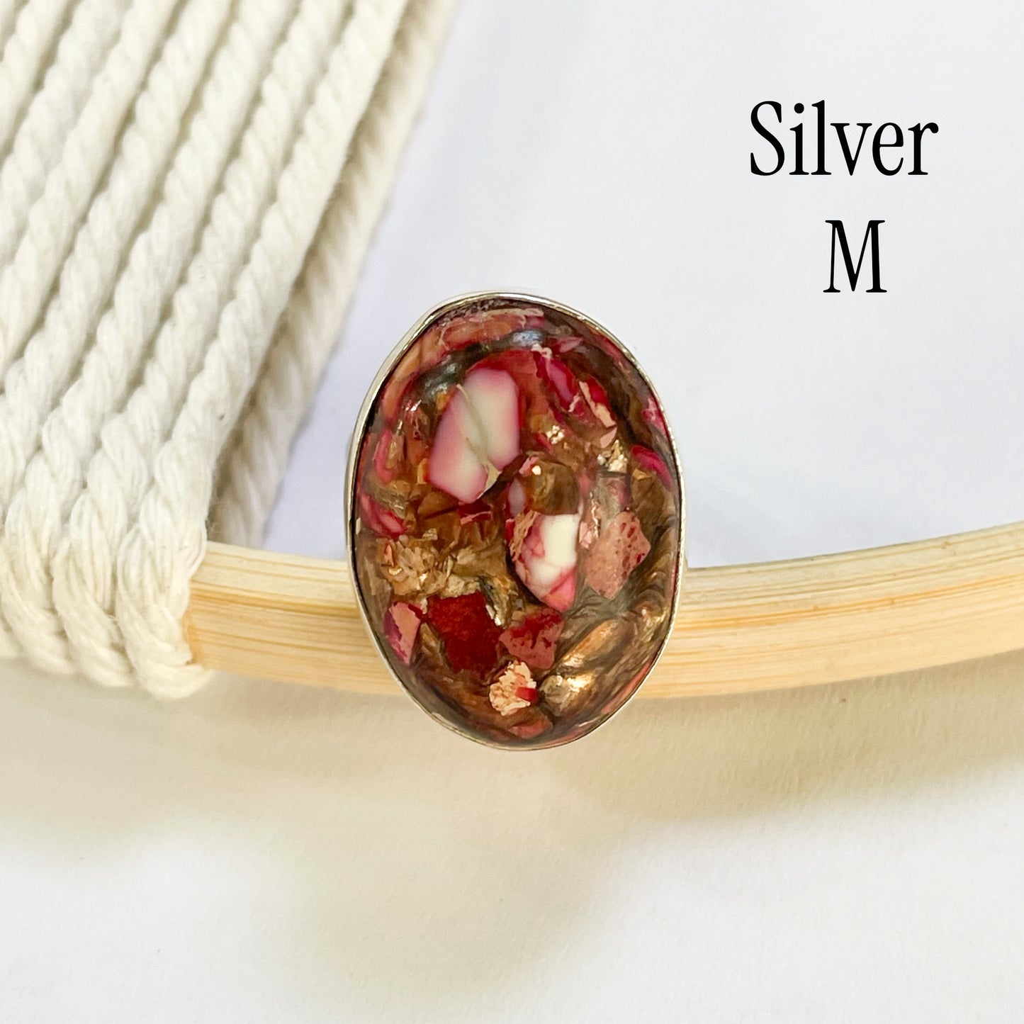 Vibrant Jasper Matrix Ring Mix - Both Metals