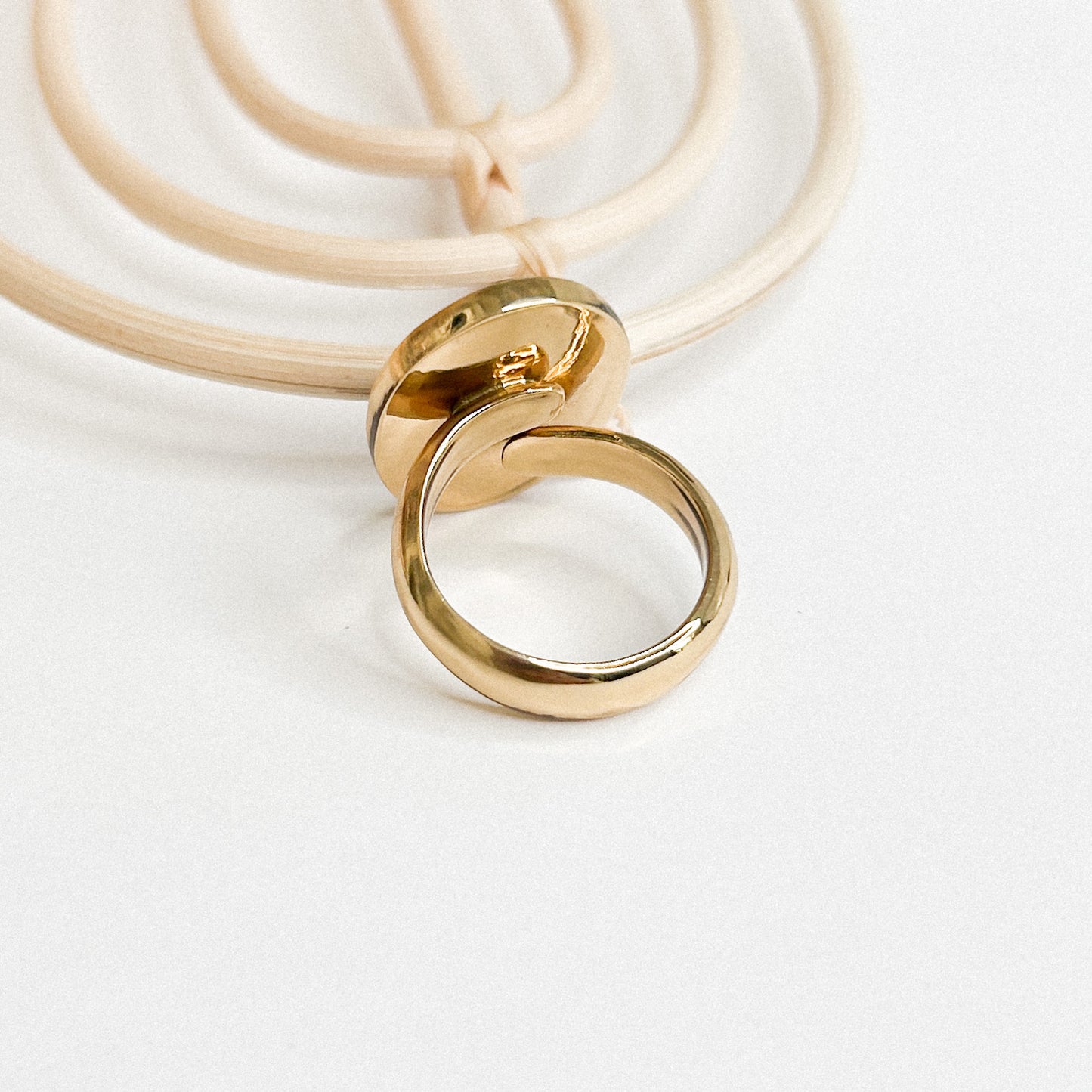 Black Onyx & Red Dot Ring - Both Metals