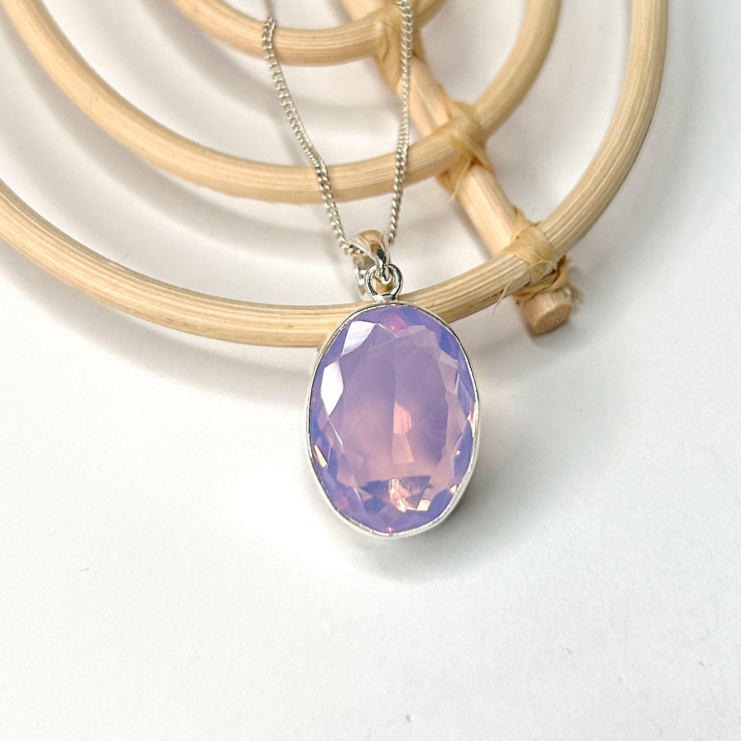 Hydro Lavender Quartz Pendant - Solid Sterling Silver