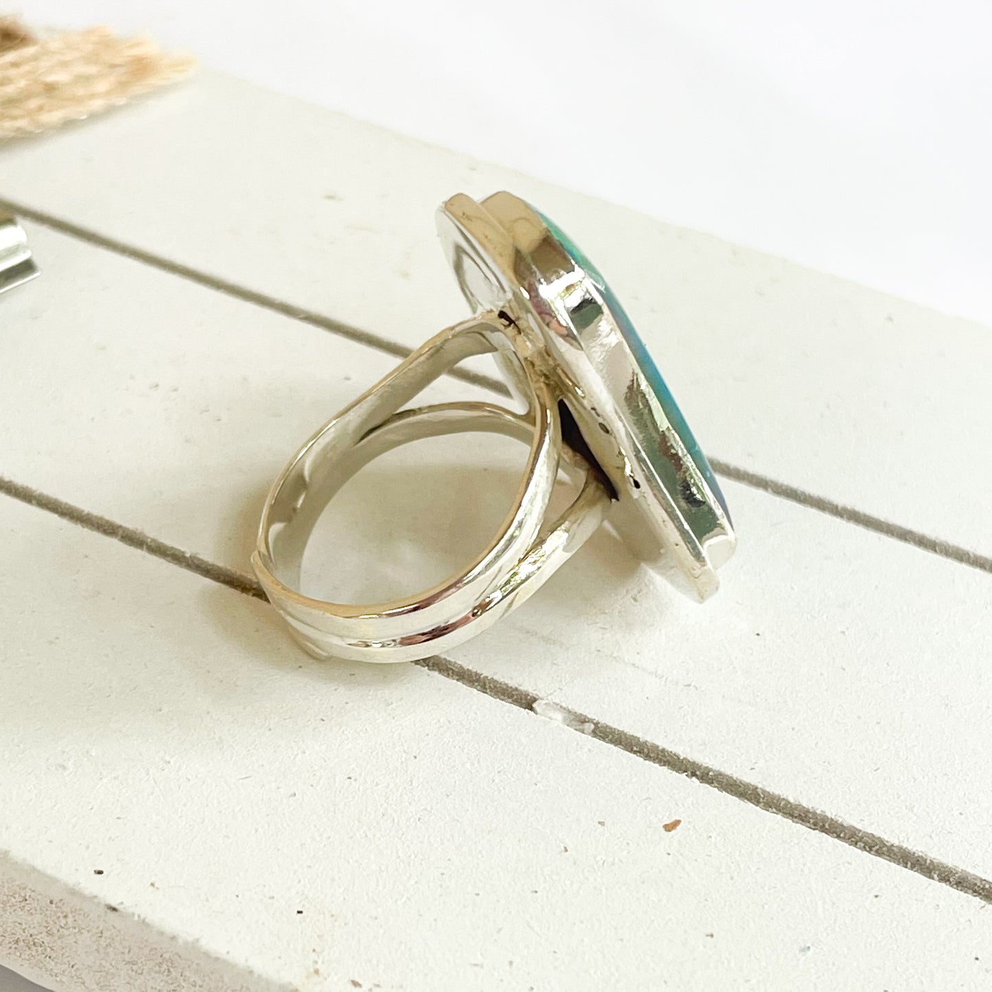 Galaxy Opal Ghost Rings - Solid Sterling Silver