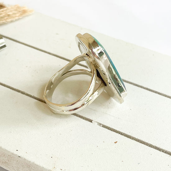 Galaxy Opal Ghost Rings - Solid Sterling Silver