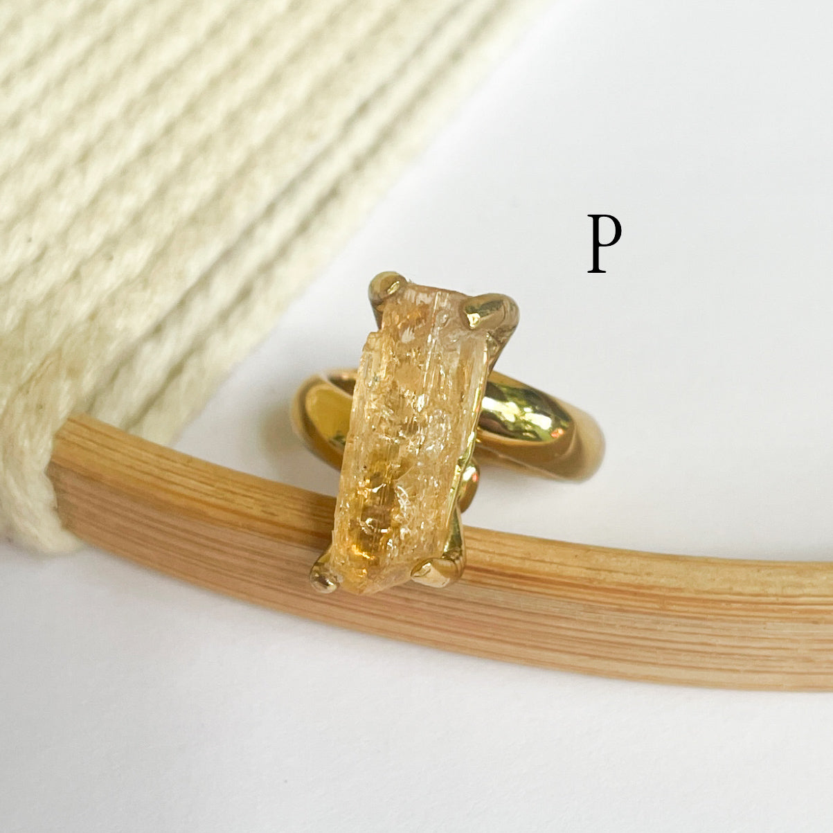 Golden Imperial Topaz Progn Ring - Alchemia Gold