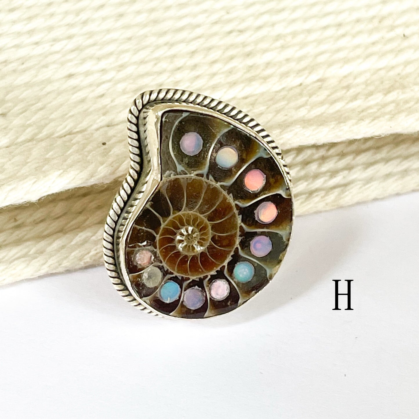 Galaxy Inlay Nautilus Shell Ring & Pendants - Solid Sterling Silver