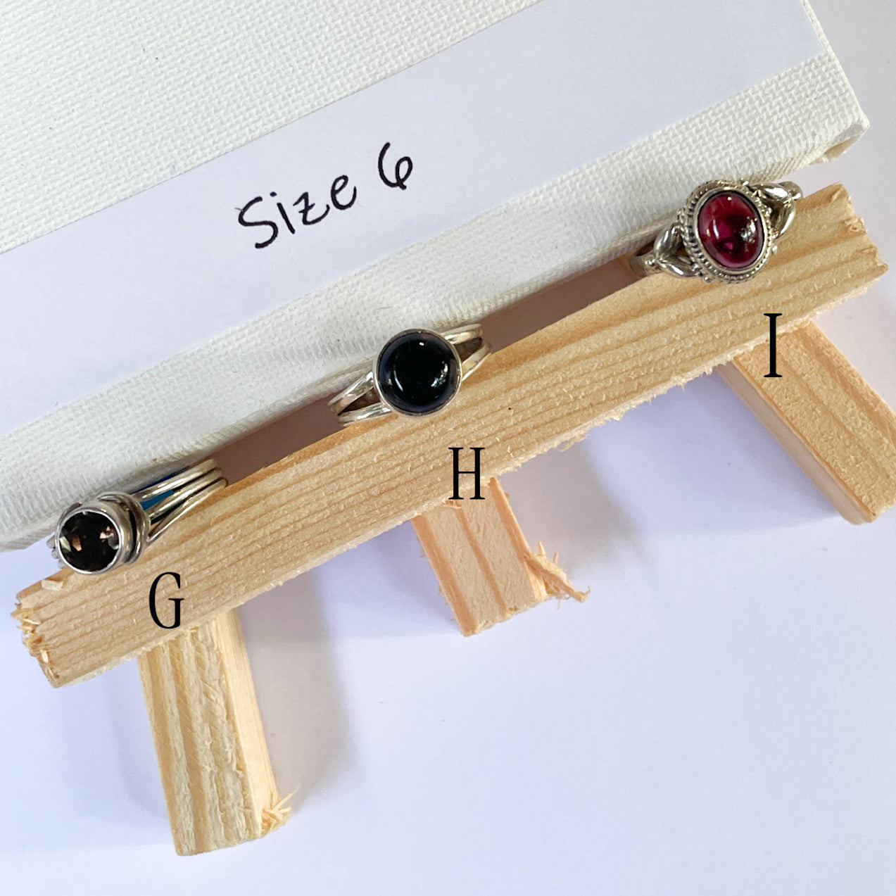 Variety of Stone in Minimalist Size 6 Rings - Solid Sterling Silver