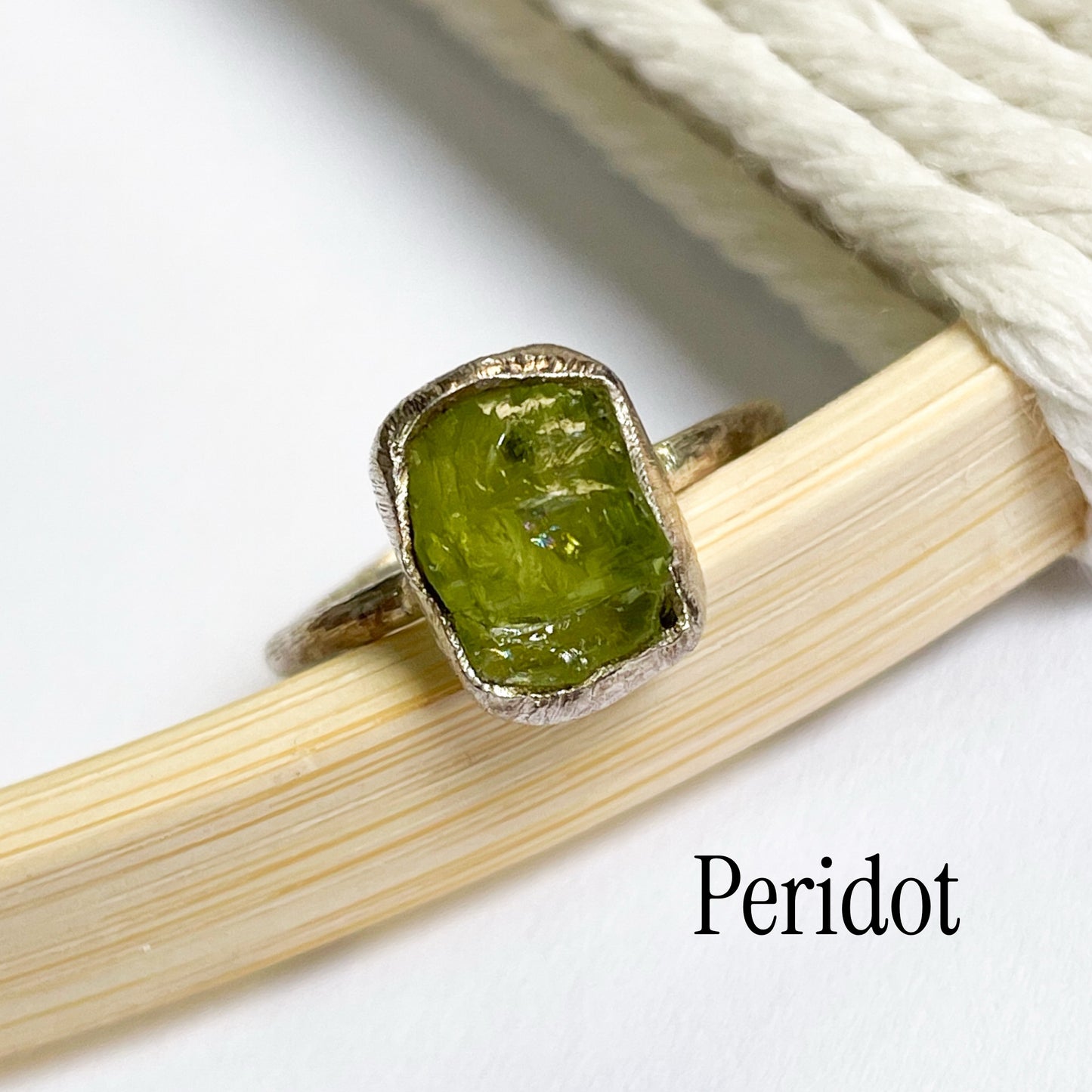 Dainty Natural Stone Rings - Solid Sterling Silver