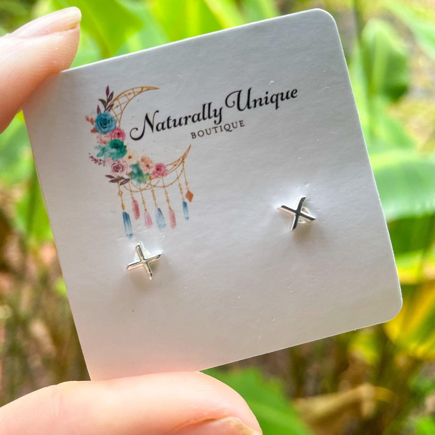 Dainty Puffy X Studs - Solid Sterling Silver