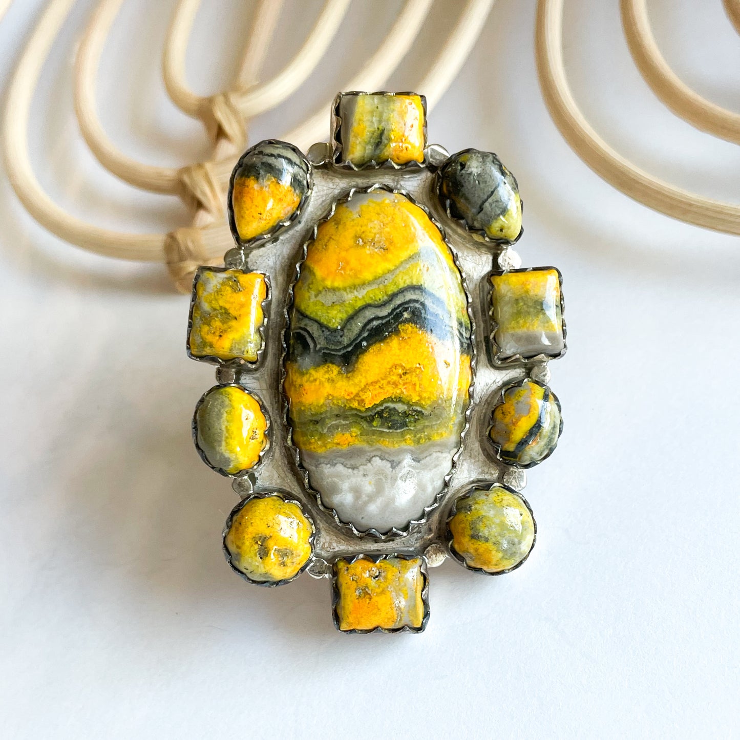 Bumblebee Jasper Statement Ring - Solid Sterling Silver