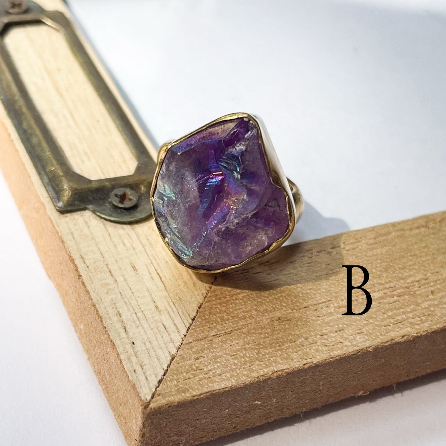 Purple & Blue Aurora Quartz Rings - Both Metals