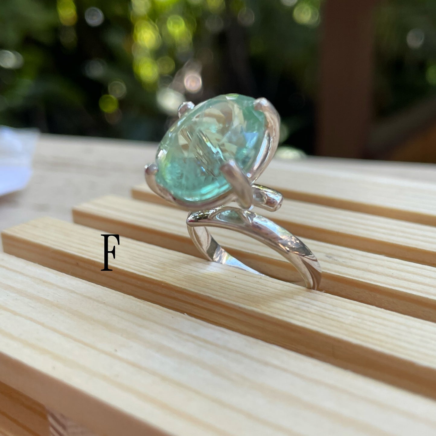 Fluorite Prong Rings - Solid Sterling Silver
