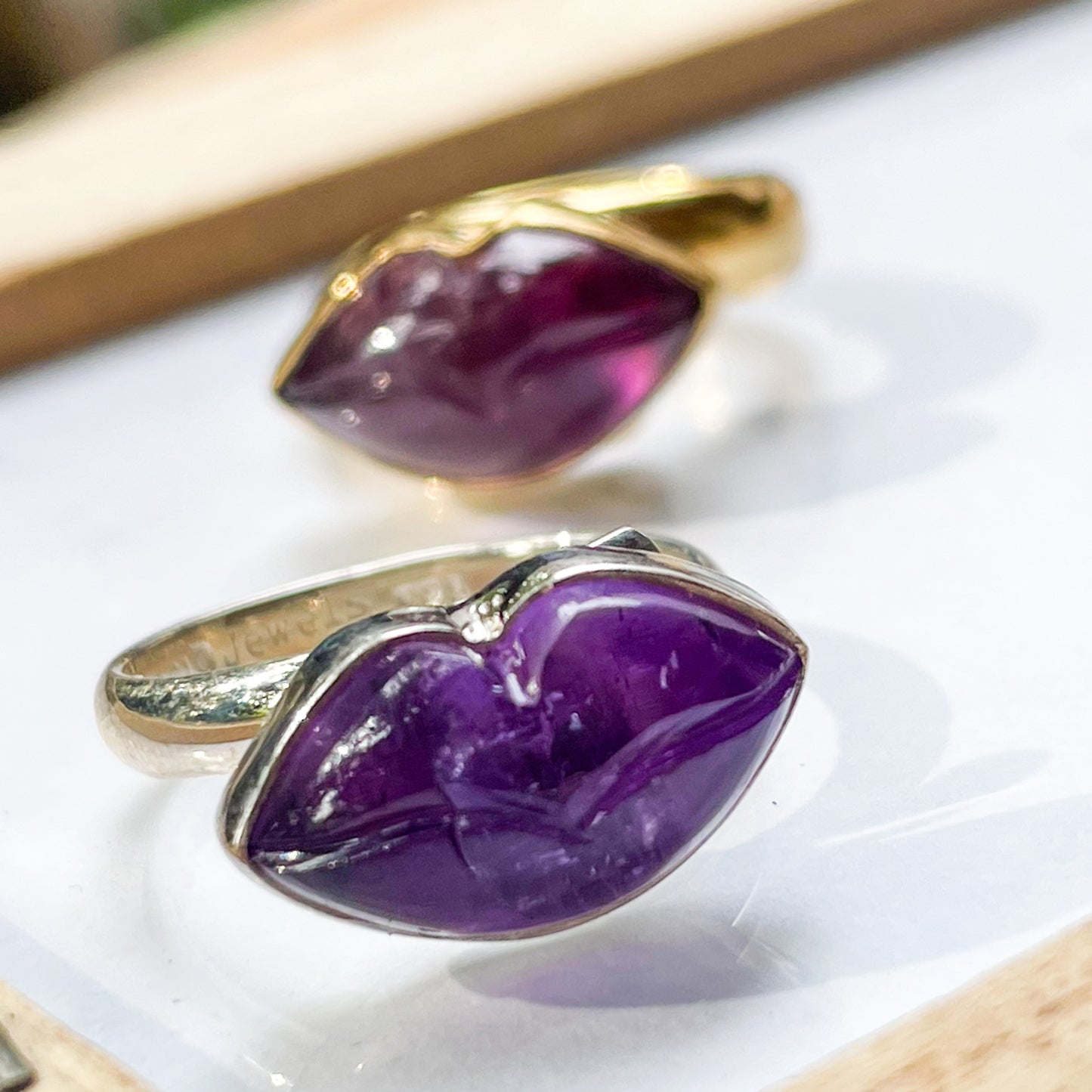 Amethyst Lip Ring - Both Metals