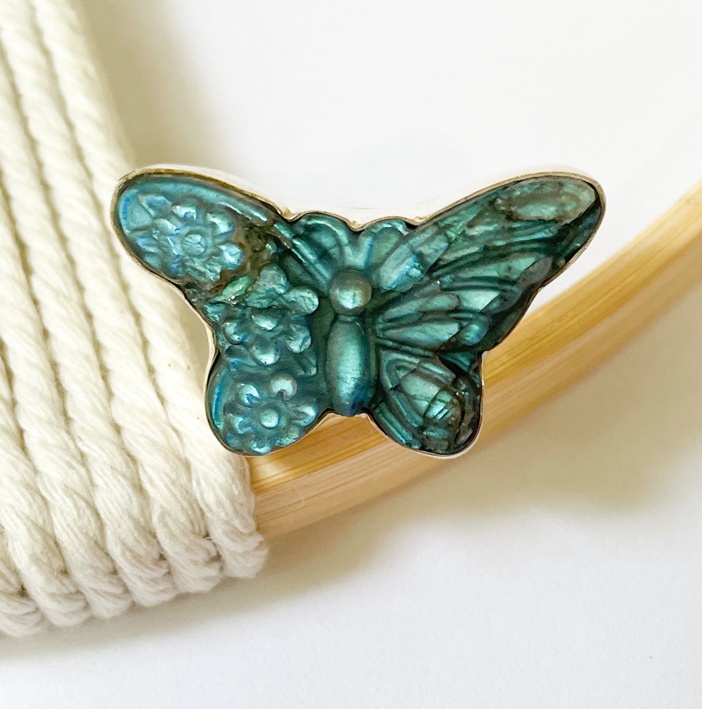 Labradorite Butterfly Rings - Solid Sterling Silver