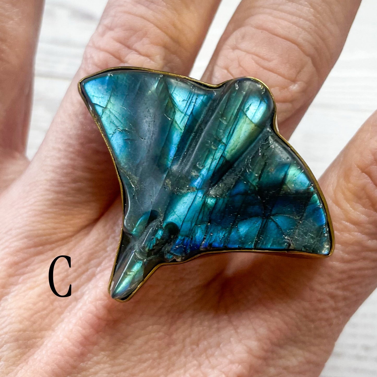 Labradorite Sting Ray Ring or Pendant - Alchemia