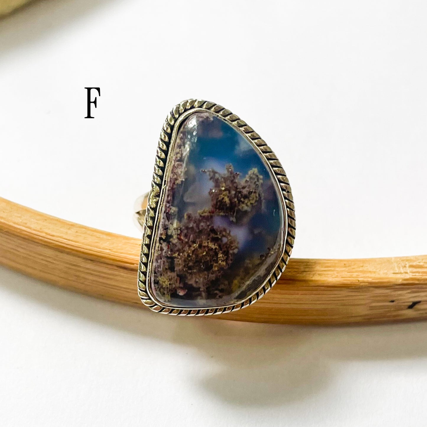 Aura Opal & Moss Agate Ring & Pendant - Solid Sterling Silver