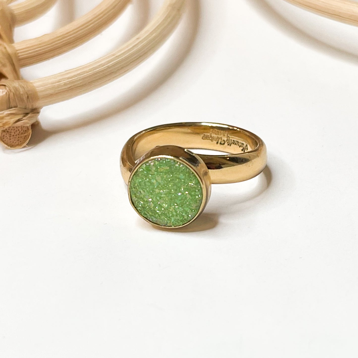 Neon Druzy Polka Dot Ring - Both Metals
