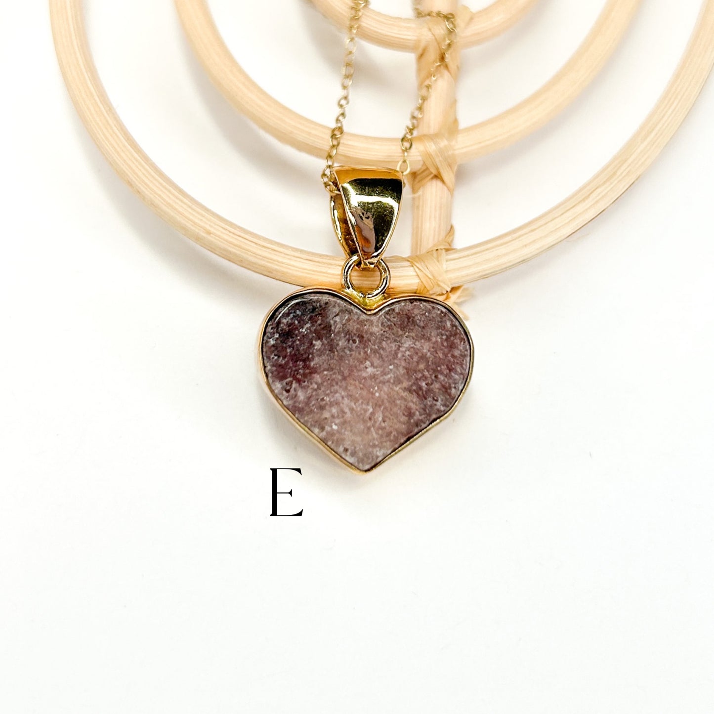 Pink Amethyst Heart Pendant - Alchemia