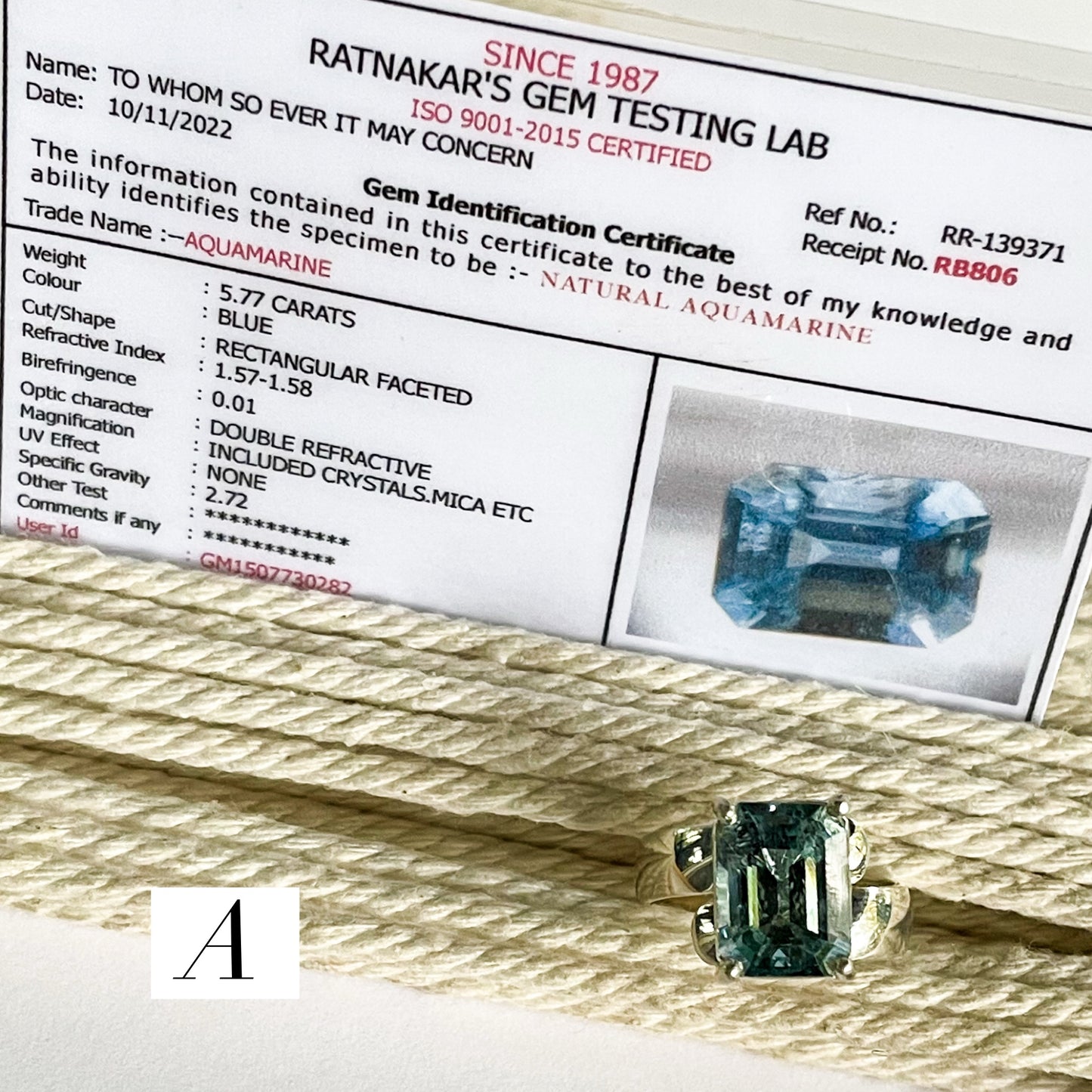 Certified Dark Aquamarine Prong Rings - Solid Sterling Silver