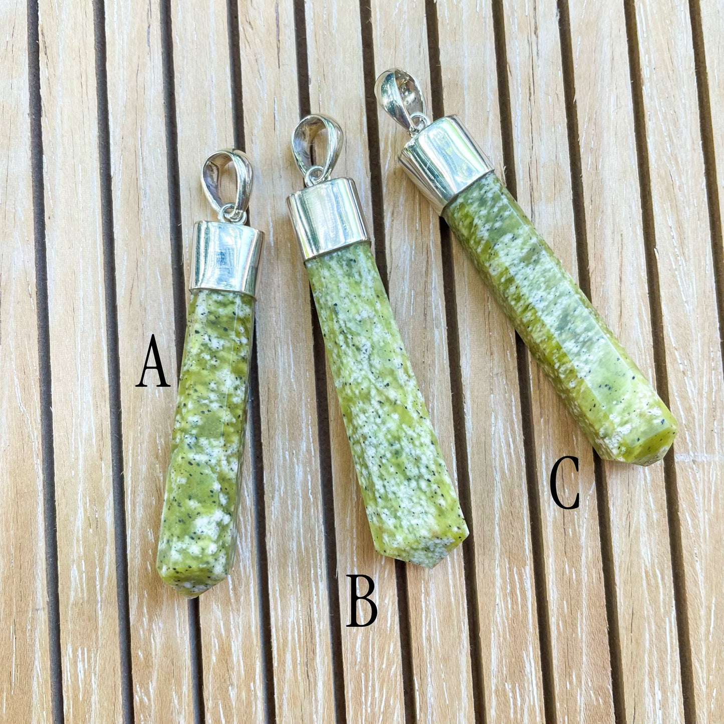 Vasonite Crystal Point Pendant - Both Metals