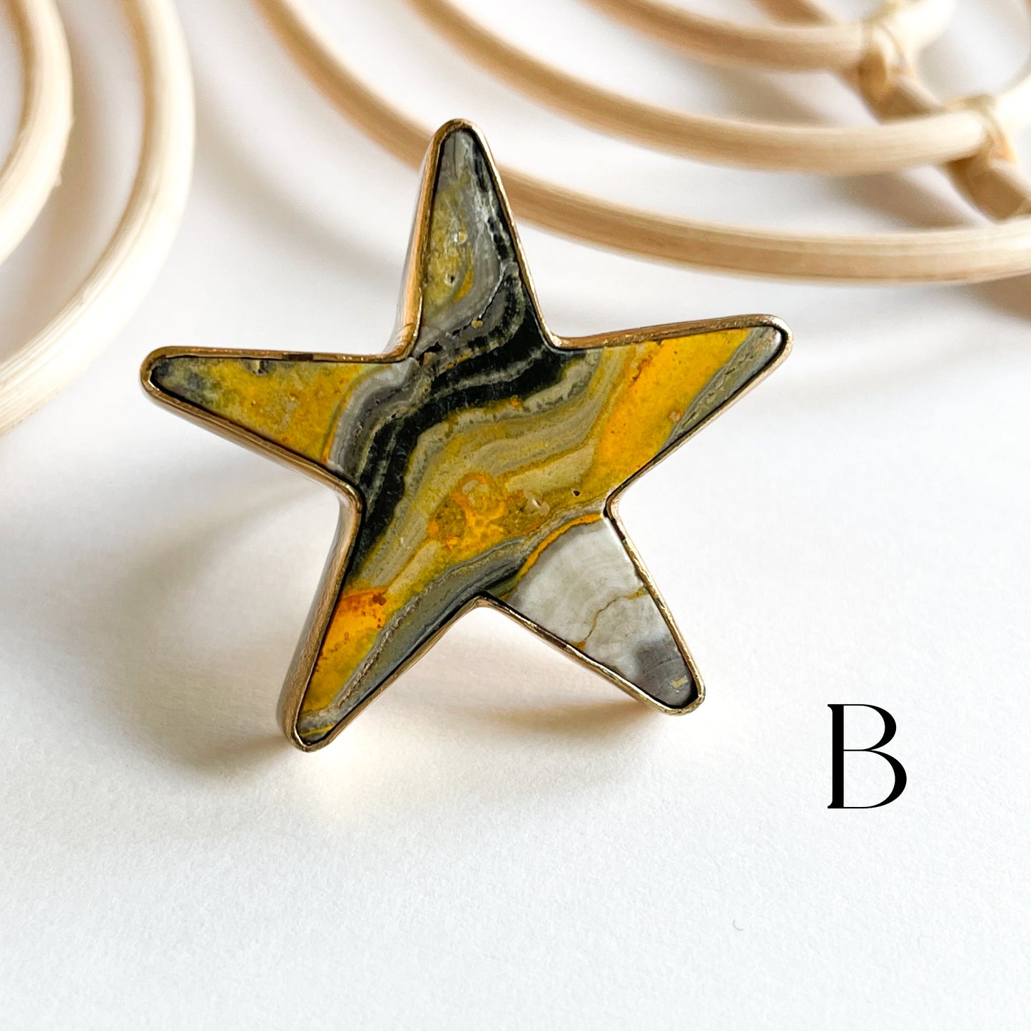 Bumblebee Jasper Star Ring - Alchemia