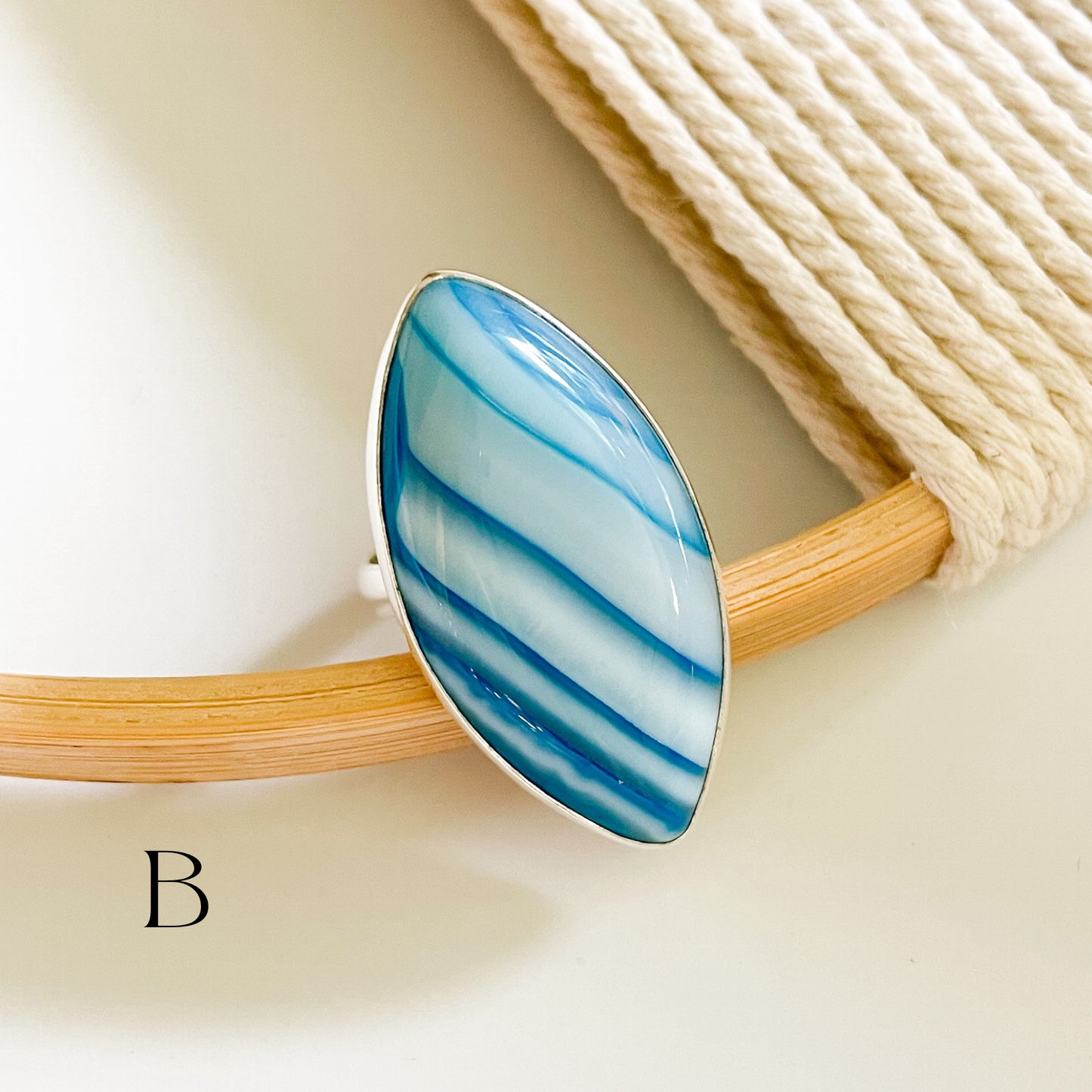 Statement Botswana Agate Rings - Both Metals