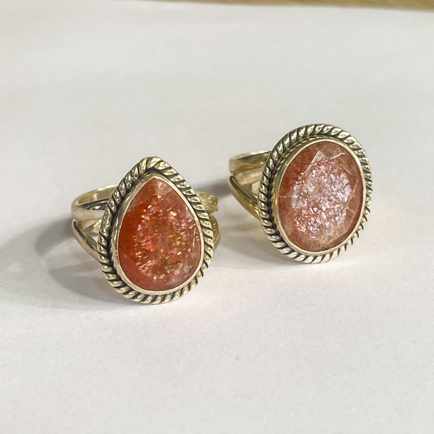 Sunstone Ring - Solid Sterling Silver