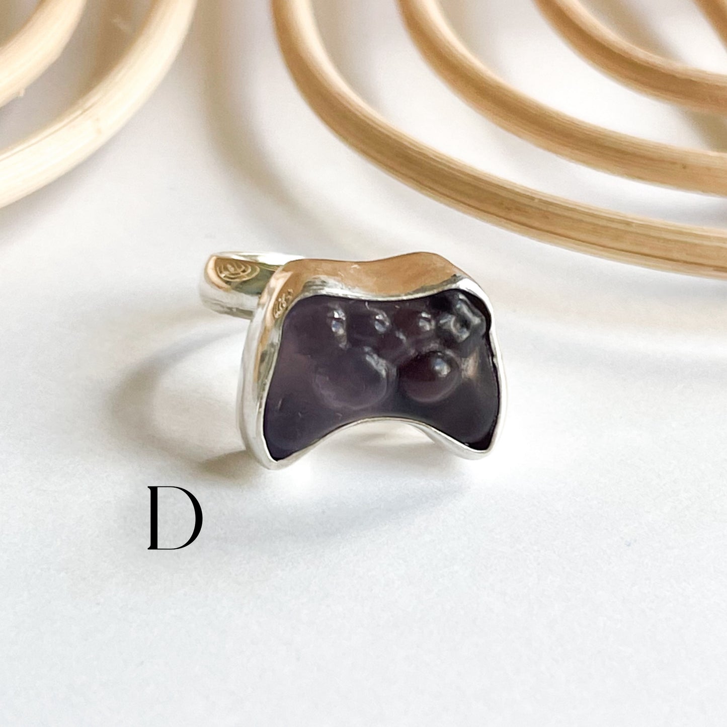 Fluorite Gaming Controller Ring - Solid Sterling Silver