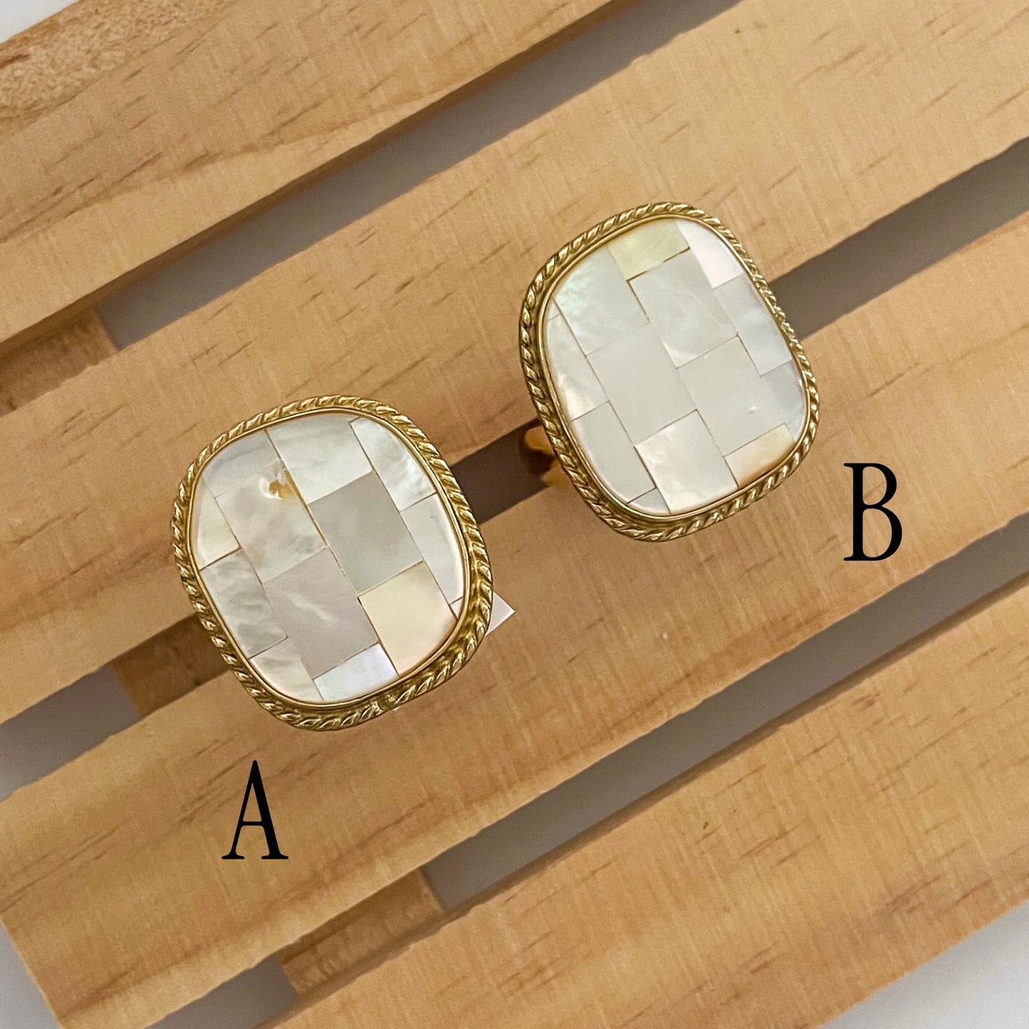 Mother of Pearl Mosaic Rings - Alchemia