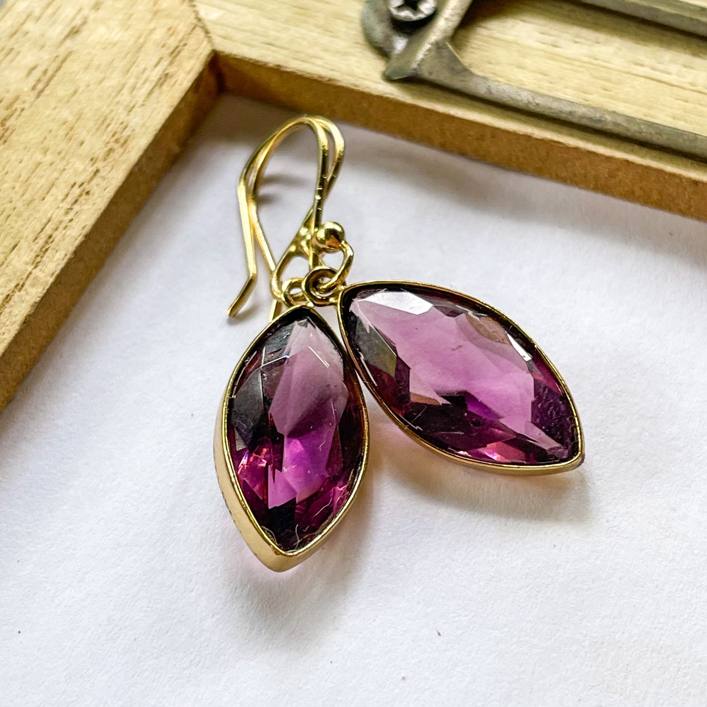 Mauve CZ Earrings - Both Metals